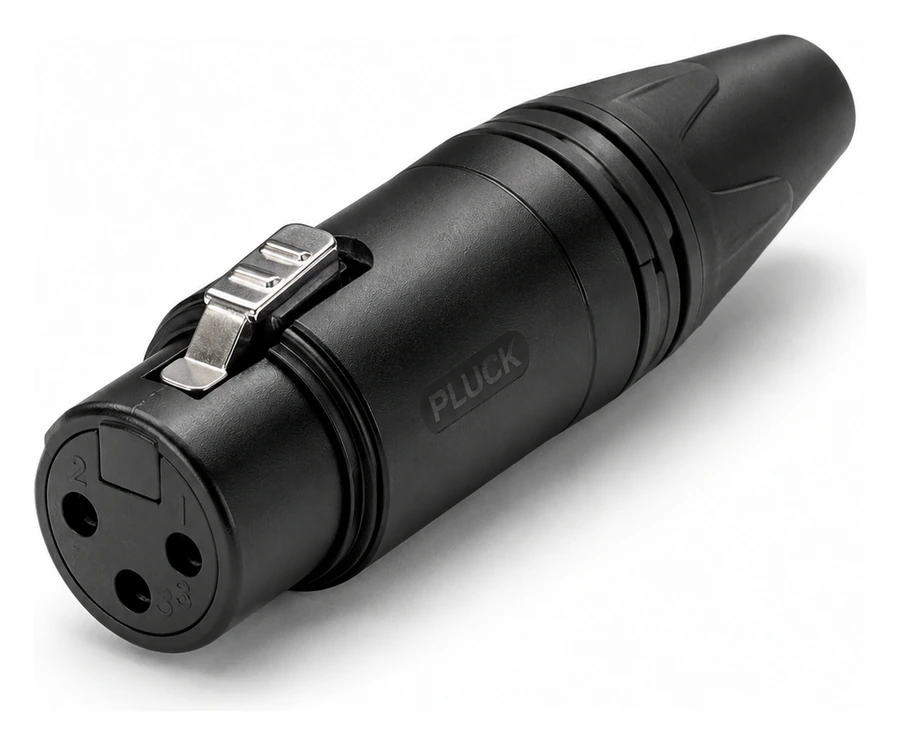 3-Pin XLR Female Connector - Black Body, Silver Pin visual