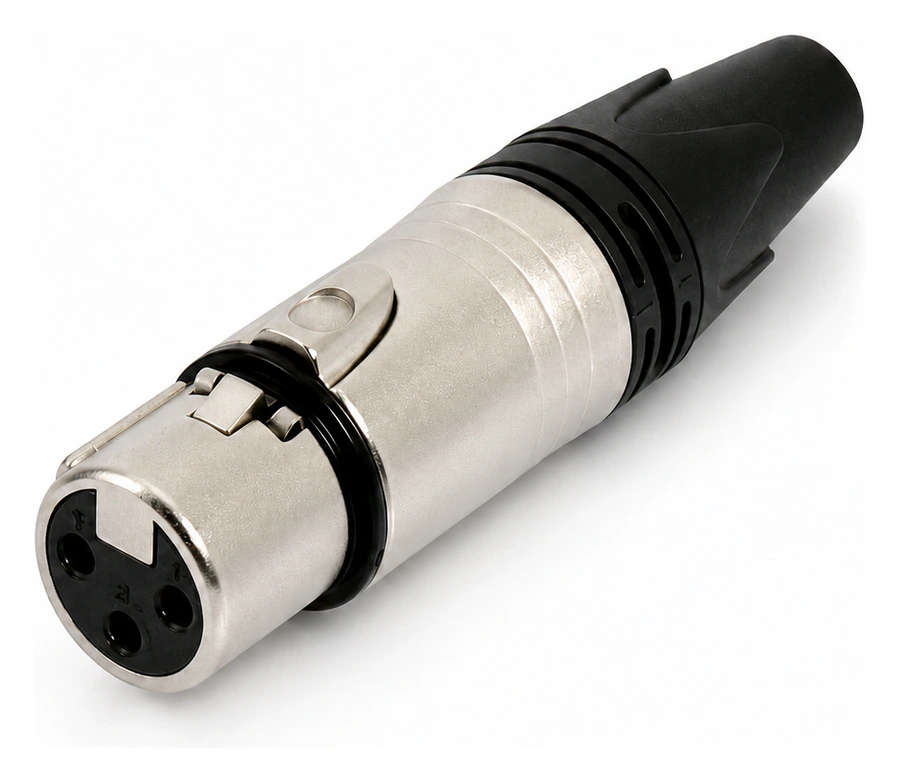 3-Pin XLR Female Connector - Silver Body, Silver Pin visual